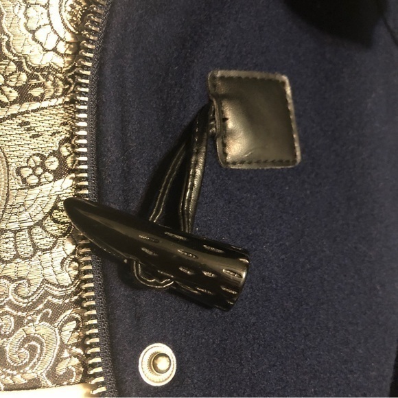 BCBGeneration women’s navy hoodie cape wool blend peacoat small - Picture 9 of 16